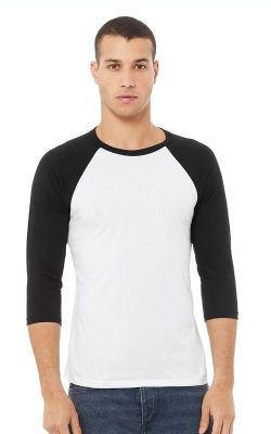 BELLA + CANVAS 3200 Unisex Three-Quarter Sleeve Baseball Tee