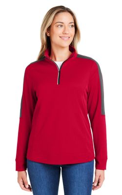 Core365 CE404W - Ladies' Market Snag Protect Mesh Colorblock Quarter-Zip
