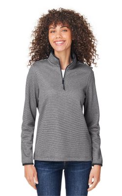 Core365  CE73W  -  Ladies' Venture Heathered Stripe Quarter-Zip