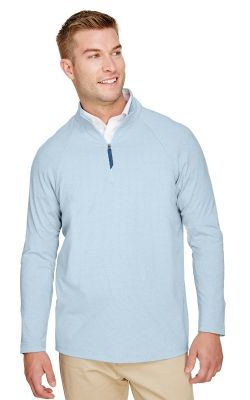 Devon & Jones  DG480  -  Men's CrownLux Performance Clubhouse Micro-Stripe Quarter-Zip