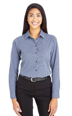 Devon & Jones  DG535W  -  CrownLux Performance Ladies' Tonal Mini Check Shirt