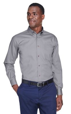 Harriton  M500  -  Men's Easy Blend Long-Sleeve TwillShirt withStain-Release