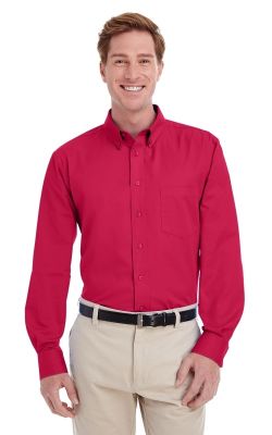 Harriton M581 - Men's Foundation 100% Cotton Long-Sleeve Twill Shirt with Teflon