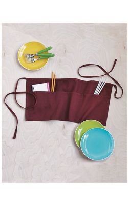 QTees Q2115 Waist Apron with 3 Compartment Pouch