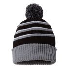 Ideal ID134  -  Stripe Pom Cuffed Beanie