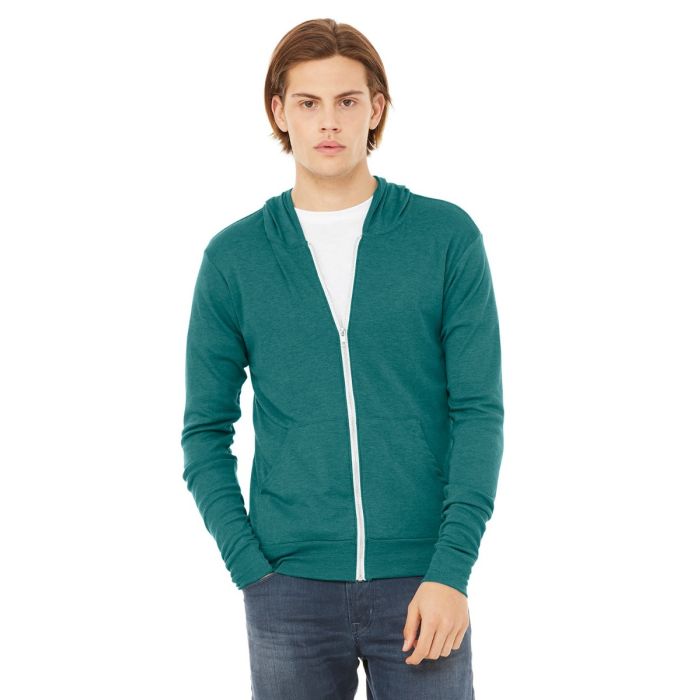 Bella+Canvas 3939 - Unisex Triblend Full-Zip Lightweight Hoodie main product photo