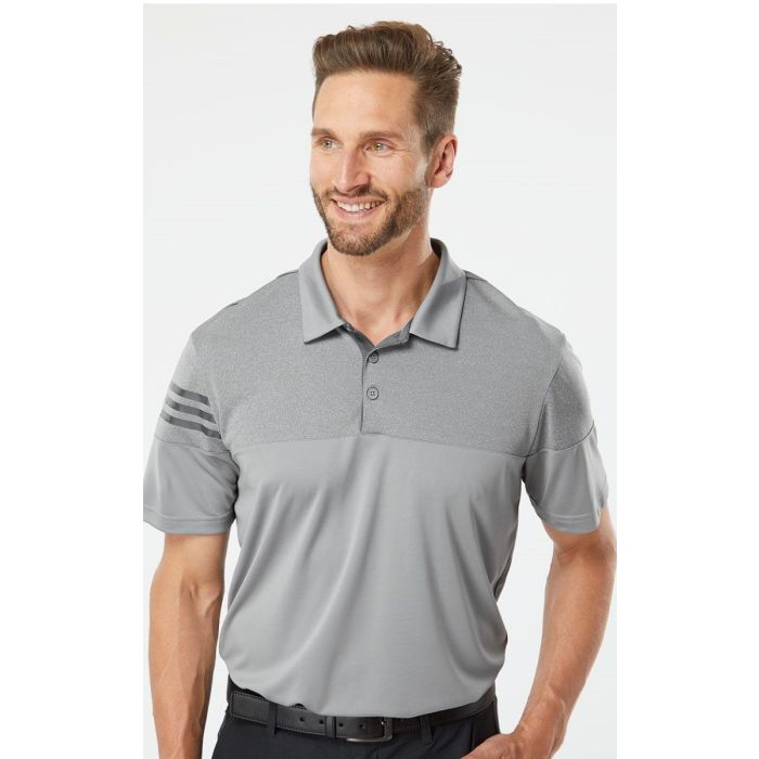 Adidas A213 - Heathered 3-Stripes Colorblock Sport Shirt main product photo