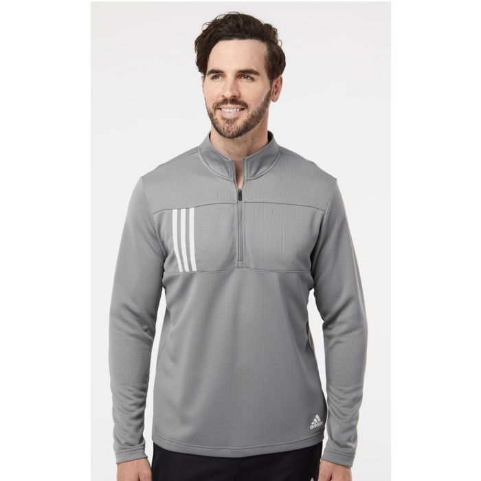 Adidas A482 - 3-Stripes Double Knit Quarter-Zip Pullover main product photo