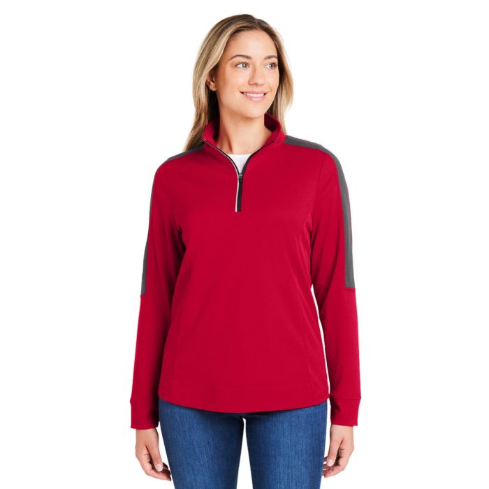 Core365 CE404W - Ladies' Market Snag Protect Mesh Colorblock Quarter-Zip main product photo