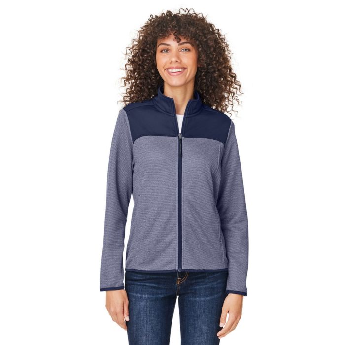 Core365 CE74W - Ladies' Venture Heathered Stripe Hybrid Jacket main product photo