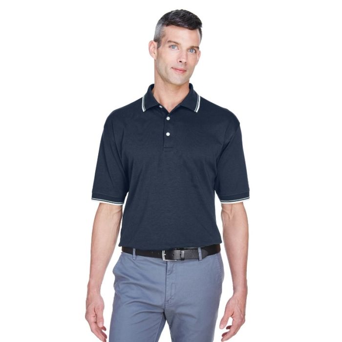 Devon & Jones D140 - Men's Tipped Perfect Pima Interlock Polo main product photo