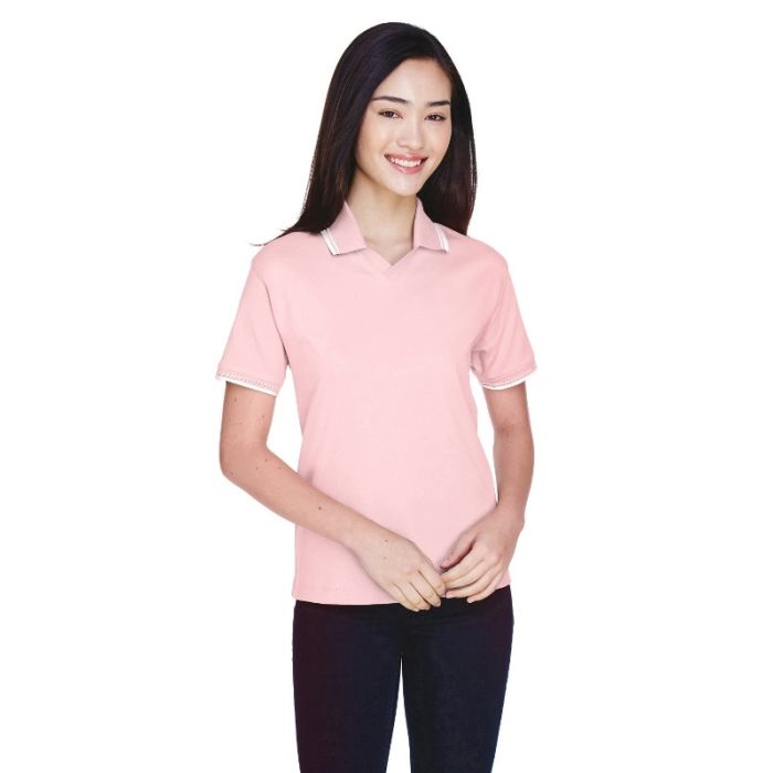 Devon & Jones D140W - Ladies' Tipped Perfect Pima Interlock Polo main product photo