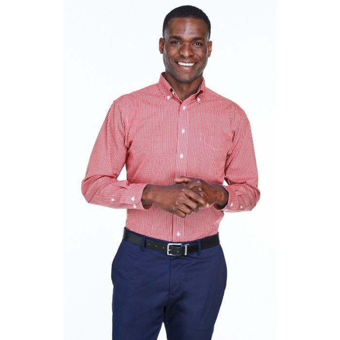 Devon & Jones D640 - Men's Crown Woven Collection Gingham Check main product photo