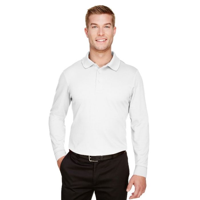 Devon & Jones DG20LT - Men's Tall CrownLux Performance Plaited Long-Sleeve Polo main product photo