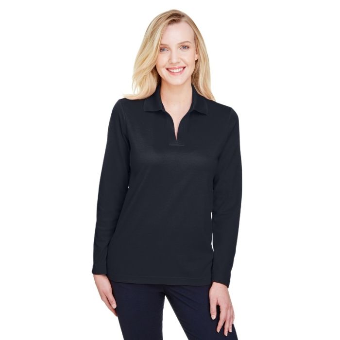 Devon & Jones DG20LW - Ladies' CrownLux Performance Plaited Long-Sleeve Polo main product photo