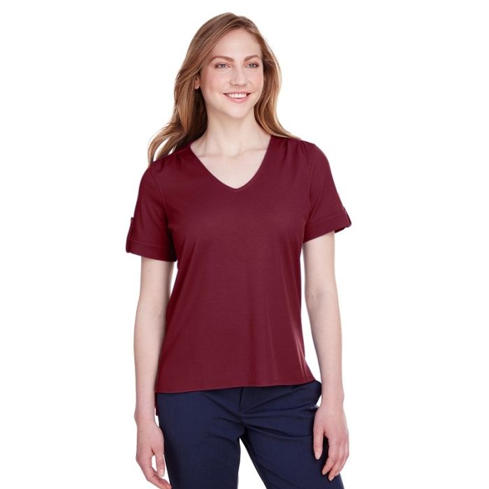 Devon & Jones DG20WB - Ladie's Performance Rolled-Sleeve Top main product photo