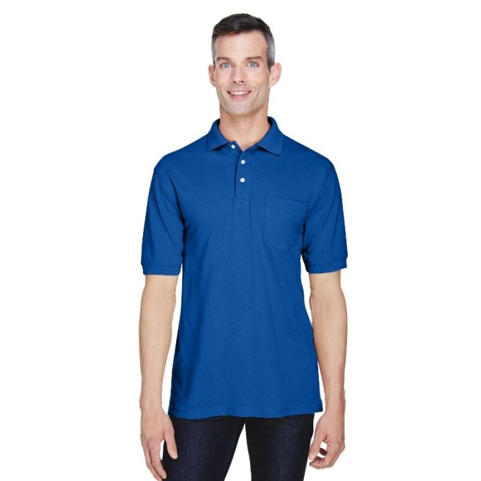 Harriton M265P - Men's 5.6 oz. Easy Blend Polo withPocket main product photo
