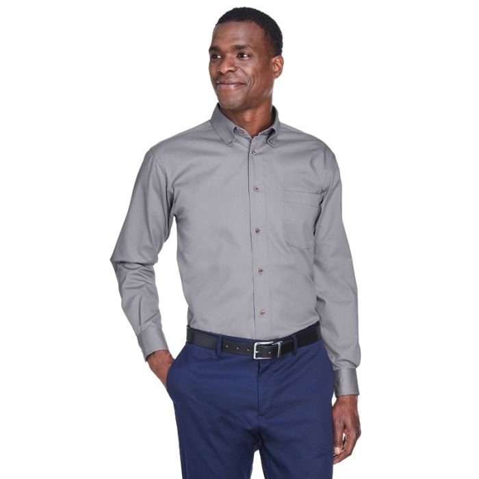 Harriton M500T - Men's Tall Easy Blend Long-Sleeve Twill Shirt with Stain-Release main product photo