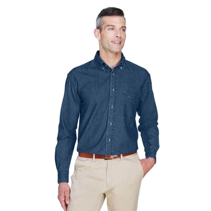 Harriton M550 - Men's 6.5 oz. Long-Sleeve Denim Shirt main product photo