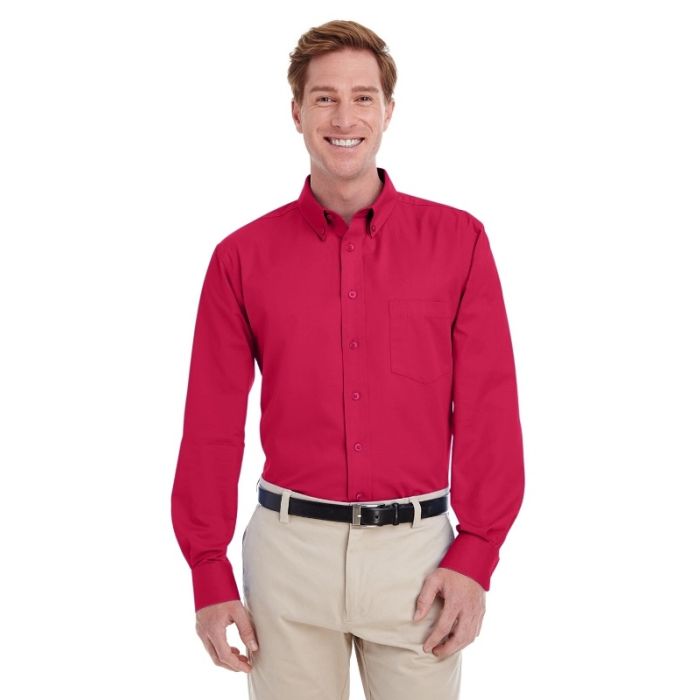 Harriton M581 - Men's Foundation 100% Cotton Long-Sleeve Twill Shirt withTeflon main product photo