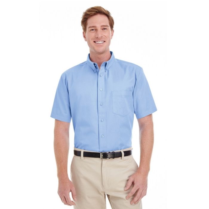 Harriton M582 - Men's Foundation 100% Cotton Short-Sleeve Twill Shirt with Teflon main product photo