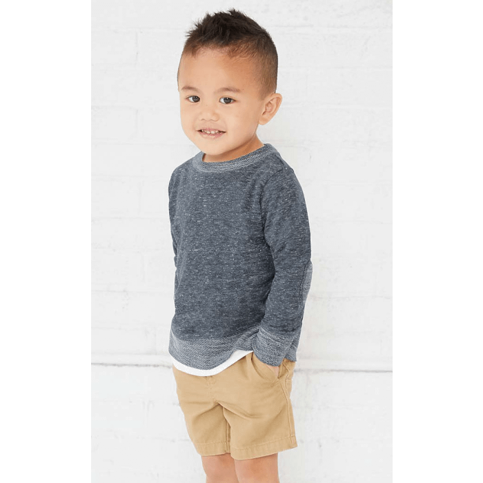 Rabbit Skins RS3379 - Toddler Harborside Melange French Terry Crewneck with Elbow Patches main product photo